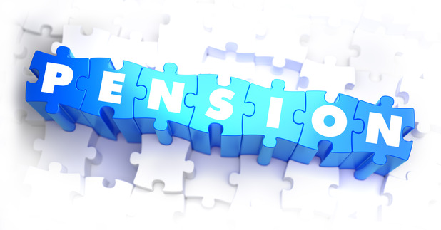 Pension - Text on Blue Puzzles.